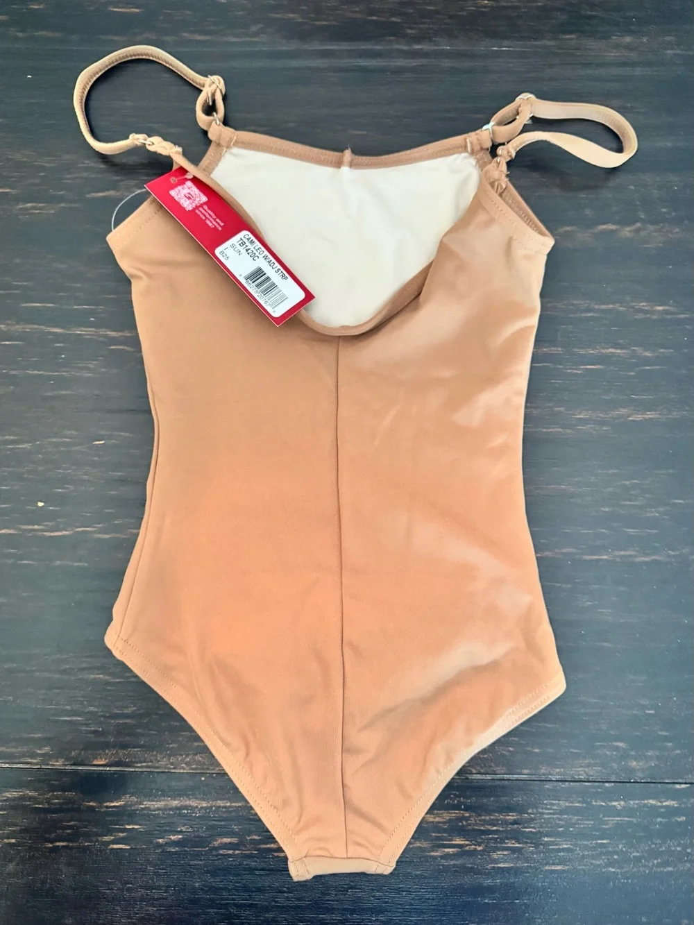 NWT! Capezio Girls Tan Camisole Leotard with Adjustable Straps Dancewear Small